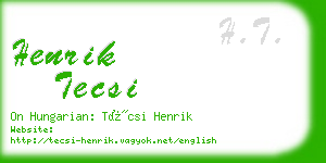 henrik tecsi business card